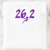 Lila 26,2-Marathon Ovaler Aufkleber (Tasche)
