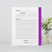 Lila 2-seitige Rezeptseiten (Stehend Vorderseite)