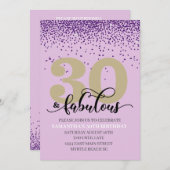 Lila 30 und tolle Geburtstagsparty Einladung (Vorne/Hinten)