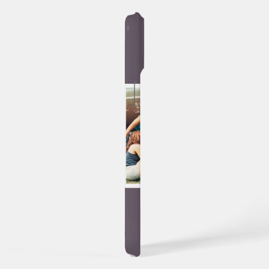 Lila 3 Fotos Bestickungen Editierbare Farbmonogram iPhone Hülle (Rechte Seite)