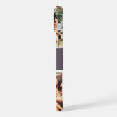 Lila 3 Fotos Bestickungen Editierbare Farbmonogram iPhone Hülle (Linke Seite)