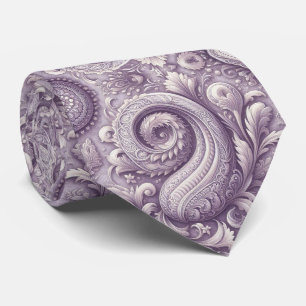 Lila 3D Paisley Relief Jacquard Krawatte