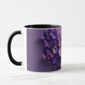 Lila 3D-Schmetterlingskaffee-Tasse Tasse (Links)