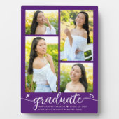 Lila 4 Foto Abschluss Moderne Kalligraphie Herzstü Fotoplatte (Vorderseite)