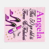 LILA 50. GEBURTSTAG DIVA PERSONALISIERT BLANKET FLEECEDECKE (Vorderseite (Horizontal))