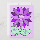 Lila 50. Geburtstag Einfache Lila Sonnenblume Einladung (Vorderseite)