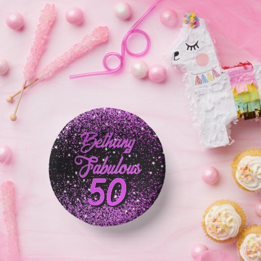 Lila 50 Geburtstag Pappteller (Party)