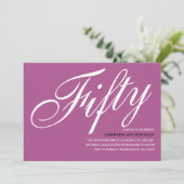 Lila 50. Geburtstagseinladungen Einladung (Stehend Vorderseite)