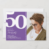 Lila 50. Geburtstagsparty Einladung (Vorderseite)