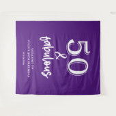 Lila 50. Geburtstagsparty Wandteppich (Vorderseite (Horizontal))