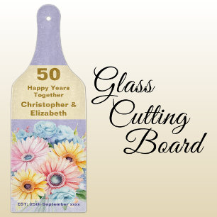 lila 50. Goldjubiläum Schneidebrett