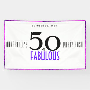 Lila 50 und fabelhafte 50. Geburtstagsparty Bash Banner