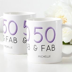 Lila 50 und fabelhafte 50. Geburtstagsparty Kaffeetasse