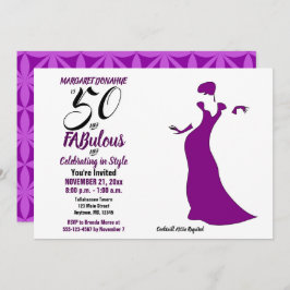Lila 50 und FABulous Birthday Party Einladung