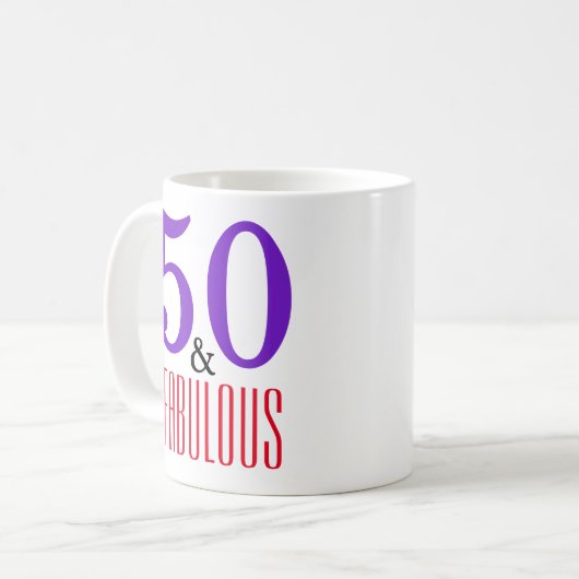Lila 50 und Fabulous Gift Kaffeetasse (Vorderseite Links)