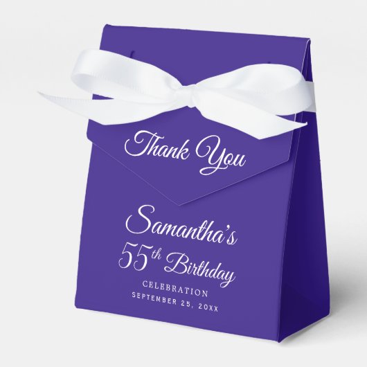 Lila 55. Geburtstagsparty Geschenkschachtel (Vorderseite)