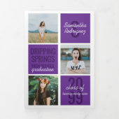 Lila 5-Foto-Fun Boxes Abschluss Dreifach Gefaltete Einladung (Cover)