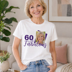 Lila 60 und Fabelhaft 60. Geburtstagsfoto T-Shirt