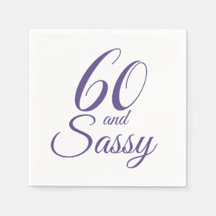 Lila 60 und Sassy Geburtstagsparty Serviette