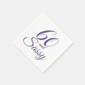 Lila 60 und Sassy Geburtstagsparty Serviette (Ecke)