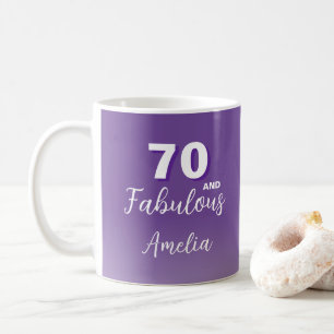 Lila 70 und fantastisch 70. Geburtstagsfoto-Kaffee Kaffeetasse