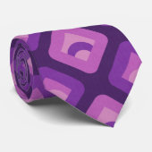 Lila 70er-Retro-Sonnenuntergangswürfel Krawatte (Gerollt)