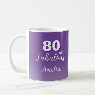 Lila 80 und fantastische 80. Geburtstagsfoto-Kaffe Kaffeetasse