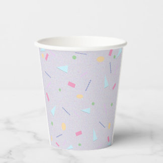 Lila 80er Druckpapierkassetten Pappbecher