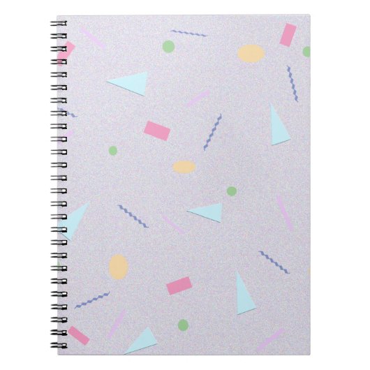 Lila 80er Geometric-Notebook Notizblock (Vorderseite)