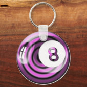 Lila 8 Ball Schlüsselanhänger (Vorderseite)