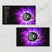 Lila 8 Ball Visitenkarte (Vorne/Hinten)