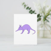 Lila Aardvark Postkarte (Stehend Vorderseite)