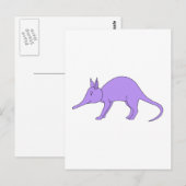 Lila Aardvark Postkarte (Vorne/Hinten)