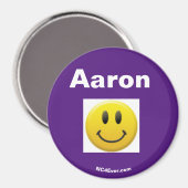 Lila Aaron Smile Magnet (Vorderseite/Rückseite)