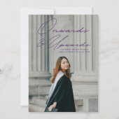 Lila ab und ab 2 Foto Abschluss Ankündigung (Vorderseite)