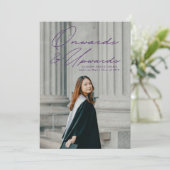 Lila ab und ab 2 Foto Abschluss Ankündigung (Stehend Vorderseite)