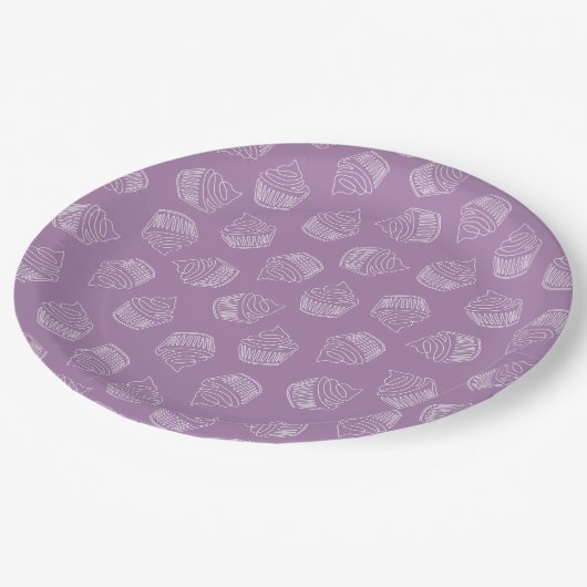 Lila Abbildung Pappteller (Schrägansicht)