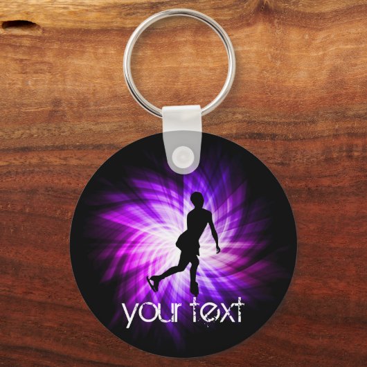 Lila Abbildung Skaten Schlüsselanhänger (Vorderseite)