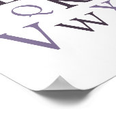 Lila ABC Kinderzimmer Typografie Poster (Ecke)