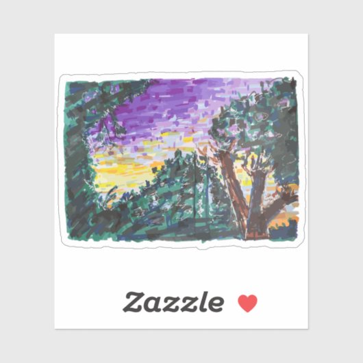 Lila Abend Aufkleber (Blatt)