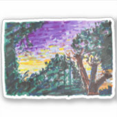 Lila Abend Aufkleber (Vorderseite)