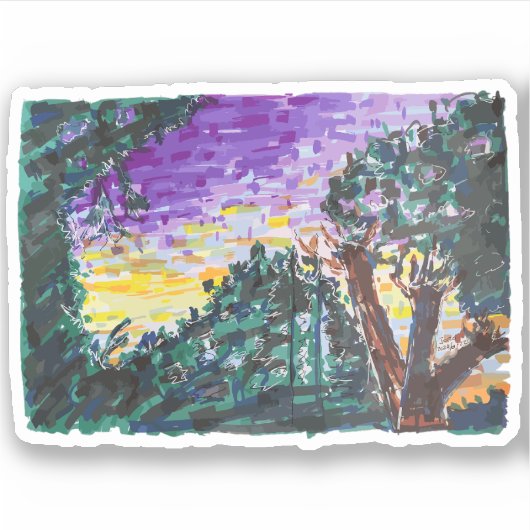 Lila Abend Aufkleber (Vorderseite)