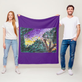 Lila Abend Fleecedecke