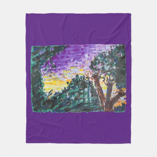 Lila Abend Fleecedecke (Vorderseite)