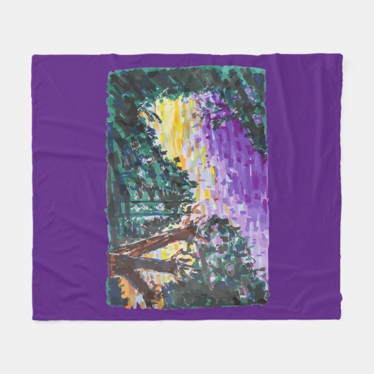 Lila Abend Fleecedecke (Vorderseite (Horizontal))