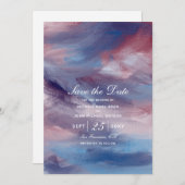 Lila Abend Sky Save the Date Card (Vorne/Hinten)