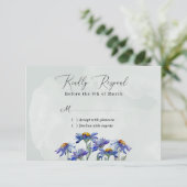 Lila Abendrot Rustikales Gesichtsgrün RSVP Karte (Stehend Vorderseite)