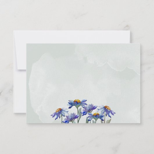 Lila Abendrot Rustikales Gesichtsgrün RSVP Karte (Rückseite)