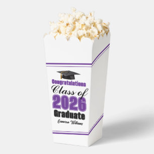 Lila Abiturfeier 2026 Party-Popcorn Geschenkschachtel