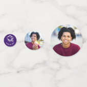 Lila Abschluss 3 Foto Bold Script Cap Minimal Konfetti (Rückseiten)